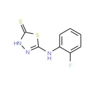 5-(2-Fluoro-phenylamino)-[1,3,4]thiadiazole-2-thiol (CAS 73310-96-0) - chemical structure image