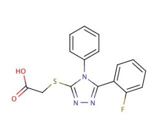 {[5-(2-fluorophenyl)-4-phenyl-4H-1,2,4-triazol-3-yl]thio}acetic acid - chemical structure image