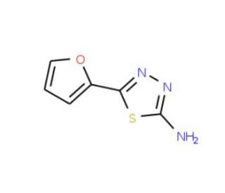 5-(2-furyl)-1,3,4-thiadiazol-2-amine (CAS 4447-45-4) - chemical structure image