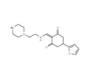 5-(2-Furyl)-2-{[(2-piperazin-1-ylethyl)amino]-methylene}cyclohexane-1,3-dione - chemical structure image