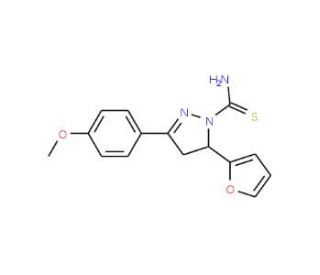5-(2-furyl)-3-(4-methoxyphenyl)-4,5-dihydro-1H-pyrazole-1-carbothioamide - chemical structure image