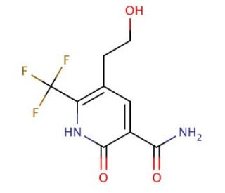 5-(2-hydroxyethyl)-2-oxo-6-(trifluoromethyl)-1,2-dihydropyridine-3-carboxamide - chemical structure image