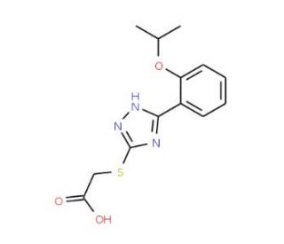 [5-(2-Isopropoxy-phenyl)-4H-[1,2,4]triazol-3-yl-sulfanyl]acetic acid - chemical structure image