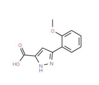 5-(2-Methoxy-phenyl)-2H-pyrazole-3-carboxylic acid (CAS 834868-54-1) - chemical structure image