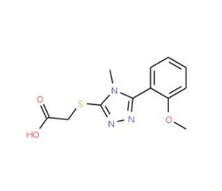 [5-(2-Methoxy-phenyl)-4-methyl-4H-[1,2,4]triazol-3-ylsulfanyl]-acetic acid - chemical structure image