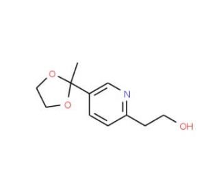 5-(2-Methyl-1,3-dioxolan-2-yl)-2-pyridineethanol (CAS 184766-50-5) - chemical structure image