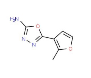 5-(2-methyl-3-furyl)-1,3,4-oxadiazol-2-amine - chemical structure image