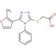 {[5-(2-methyl-3-furyl)-4-phenyl-4H-1,2,4-triazol-3-yl]thio}acetic acid - chemical structure image