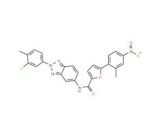 5-(2-Methyl-4-nitro-phenyl)-furan-2-carboxylic acid [2-(3-chloro-4-methyl-phenyl)-2H-benzotriazol-5-yl]-amide - chemical stru