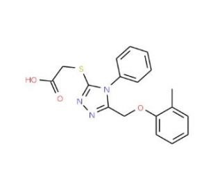 ({5-[(2-methylphenoxy)methyl]-4-phenyl-4H-1,2,4-triazol-3-yl}thio)acetic acid - chemical structure image