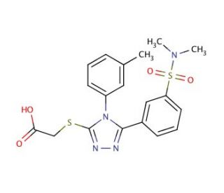 {[5-{3-[(dimethylamino)sulfonyl]phenyl}-4-(3-methylphenyl)-4H-1,2,4-triazol-3-yl]thio}acetic acid - chemical structure image