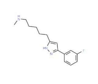 {5-[3-(3-fluorophenyl)-1H-pyrazol-5-yl]pentyl}(methyl)amine - chemical structure image