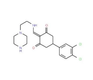 5-(3,4-Dichlorophenyl)-2-{[(2-piperazin-1-ylethyl)amino]methylene}cyclohexane-1,3-dione - chemical structure image