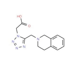 [5-(3,4-Dihydroisoquinolin-2(1H)-ylmethyl)-1H-tetrazol-1-yl]acetic acid - chemical structure image