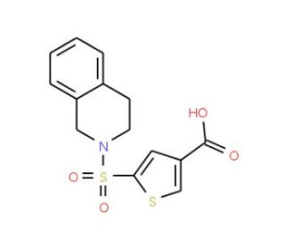 5-(3,4-dihydroisoquinolin-2(1H)-ylsulfonyl)thiophene-3-carboxylic acid - chemical structure image