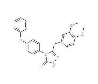 5-(3,4-Dimethoxy-benzyl)-4-(4-phenoxy-phenyl)-4H-[1,2,4]triazole-3-thiol - chemical structure image