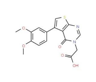 [5-(3,4-Dimethoxyphenyl)-4-oxothieno-[2,3-d]pyrimidin-3(4H)-yl]acetic acid - chemical structure image