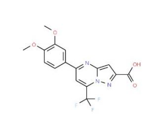 5-(3,4-Dimethoxyphenyl)-7-(trifluoromethyl)-pyrazolo[1,5-a]pyrimidine-2-carboxylic acid - chemical structure image