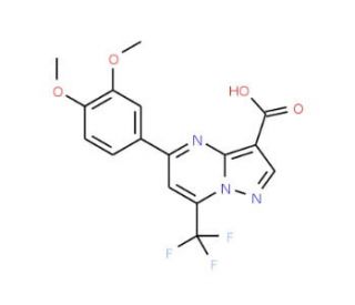 5-(3,4-Dimethoxyphenyl)-7-(trifluoromethyl)-pyrazolo[1,5-a]pyrimidine-3-carboxylic acid - chemical structure image