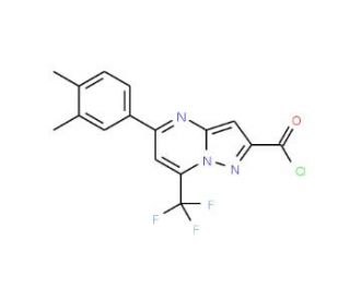 5-(3,4-dimethylphenyl)-7-(trifluoromethyl)pyrazolo[1,5-a]pyrimidine-2-carbonyl chloride - chemical structure image