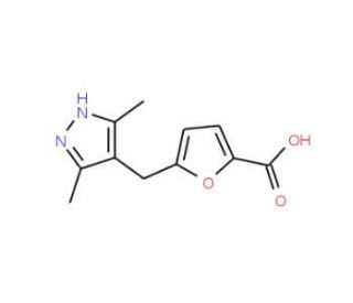 5-(3,5-Dimethyl-1H-pyrazol-4-ylmethyl)-furan-2-carboxylic acid - chemical structure image