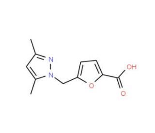 5-(3,5-Dimethyl-pyrazol-1-ylmethyl)-furan-2-carboxylic acid (CAS 312310-14-8) - chemical structure image
