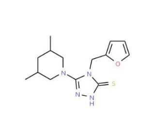 5-(3,5-dimethylpiperidin-1-yl)-4-(2-furylmethyl)-4H-1,2,4-triazole-3-thiol - chemical structure image