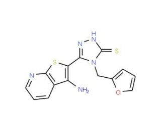 5-(3-Aminothieno[2,3-b]pyridin-2-yl)-4-(2-furylmethyl)-4H-1,2,4-triazole-3-thiol - chemical structure image
