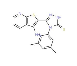 5-(3-Aminothieno[2,3-b]pyridin-2-yl)-4-(3,5-dimethylphenyl)-4H-1,2,4-triazole-3-thiol - chemical structure image