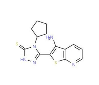 5-(3-Aminothieno[2,3-b]pyridin-2-yl)-4-cyclopentyl-4H-1,2,4-triazole-3-thiol - chemical structure image