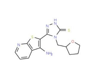 5-(3-Aminothieno[2,3-b]pyridin-2-yl)-4-(tetrahydrofuran-2-ylmethyl)-4H-1,2,4-triazole-3-thiol - chemical structure image