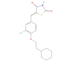 5-[[3-Chloro-4-(2-cyclohexylethoxy)phenyl]methylene]-2,4-thiazolidinedione (CAS 1239610-72-0) - chemical structure image