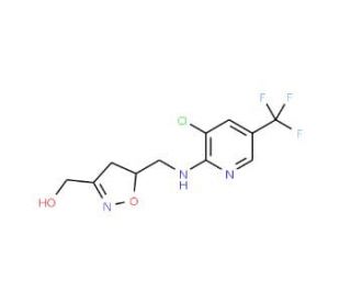 [5-({[3-Chloro-5-(trifluoromethyl)-2-pyridinyl]-amino}methyl)-4,5-dihydro-3-isoxazolyl]methanol - chemical structure image