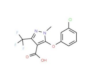 5-(3-Chlorophenoxy)-1-methyl-3-(trifluoromethyl)-1H-pyrazole-4-carboxylic acid - chemical structure image
