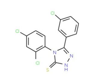 5-(3-Chlorophenyl)-4-(2,4-dichlorophenyl)-4H-1,2,4-triazole-3-thiol - chemical structure image