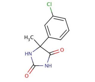 5-(3-chlorophenyl)-5-methylimidazolidine-2,4-dione (CAS 6946-01-6) - chemical structure image