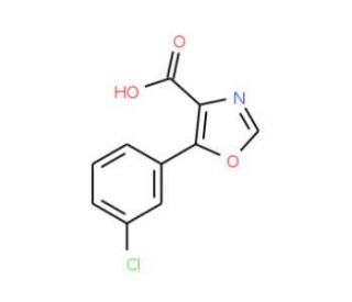 5-(3-Chlorophenyl)oxazole-4-carboxylic acid (CAS 255876-54-1) - chemical structure image