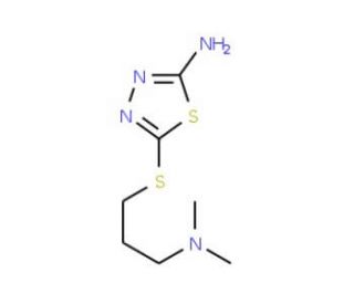 5-(3-Dimethylamino-propylsulfanyl)-[1,3,4]thiadiazol-2-ylamine - chemical structure image