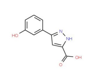 5-(3-Hydroxyphenyl)-1H-pyrazole-3-carboxylic acid (CAS 690631-98-2) - chemical structure image