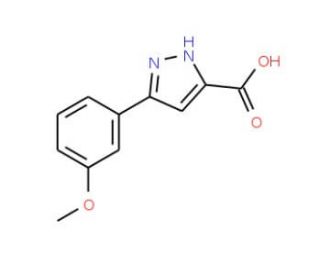 5-(3-Methoxy-phenyl)-2H-pyrazole-3-carboxylic acid (CAS 890591-64-7) - chemical structure image