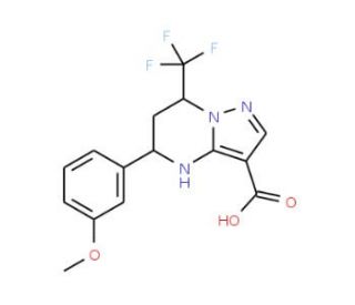 5-(3-methoxyphenyl)-7-(trifluoromethyl)-4,5,6,7-tetrahydropyrazolo[1,5-a]pyrimidine-3-carboxylic acid - chemical structure im