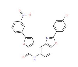 5-(3-Nitro-phenyl)-furan-2-carboxylic acid [2-(4--bromo-phenyl)-benzooxazol-5-yl]-amide - chemical structure image