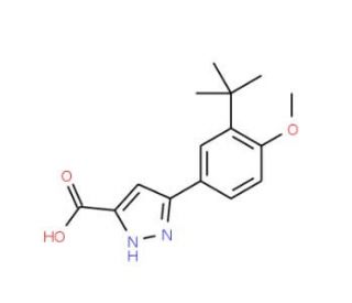 5-(3-tert-Butyl-4-methoxyphenyl)-1H-pyrazole-3-carboxylic acid - chemical structure image