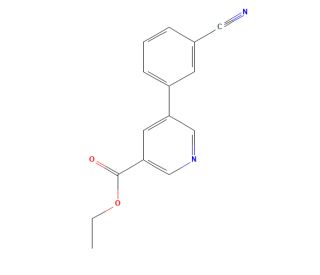 5-(3&prime;-Cyanophenyl)-pyridine-3-carboxylate, ethyl ester (CAS 864685-41-6) - chemical structure image