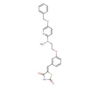 5-{4-[2-[(5-Benzyloxypyridin-2-yl)methylamino]ethoxy]benzylidine}thiazolidine-2,4-dione (CAS 1076199-05-7) - chemical structu