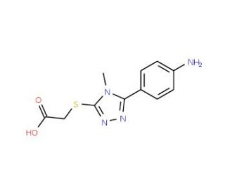 [5-(4-Amino-phenyl)-4-methyl-4H-[1,2,4]triazol-3-ylsulfanyl]-acetic acid - chemical structure image