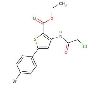 5-(4-Bromo-phenyl)-3-(2-chloro-acetylamino)-thiophene-2-carboxylic acid ethyl ester - chemical structure image