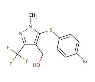 5-(4-Bromophenylthio)-4-(hydroxymethyl)-1-methyl-3-(trifluoromethyl)-1H-pyrazole - chemical structure image