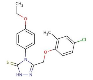 5-(4-Chloro-2-methyl-phenoxymethyl)-4-(4-ethoxy-phenyl)-4H-[1,2,4]triazole-3-thiol - chemical structure image