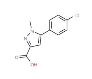 5-(4-Chloro-phenyl)-1-methyl-1H-pyrazole-3-carboxylic acid (CAS 957513-70-1) - chemical structure image